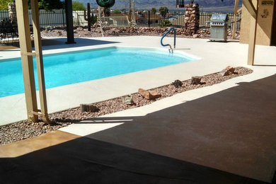 Inspiration for a mediterranean home design remodel in Phoenix