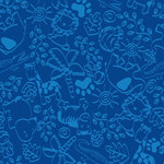 KidCarpet - Animal Doodles Blue On Blue Rug - 12' X 9' Rectangle Animal Doodles Blue On Blue