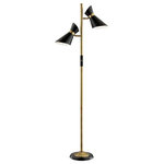Lite Source - Lite Source LS-83137 Jared - Two Light Floor Lamp - Jared Two Light Floor Lamp Antique Brass Black Metal Shade2-Lite Tree Lamp, Ab Finished/Black/Metal Shade, E27 G 60Wx2.Shade Included: yesAntique Brass Finish with Black Metal Shade2-Lite Tree Lamp, Ab Finished/Black/Metal Shade, E27 G 60Wx2.  Shade Included: yes. *Number of Bulbs: 2 *Wattage: 60W * BulbType: E27 G *Bulb Included: Yes *UL Approved: Yes