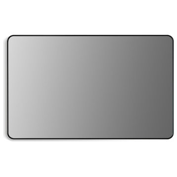 Nettuno Rectangle Bathroom/Vanity Aluminum Framed Wall Mirror, Matt Black, 48"