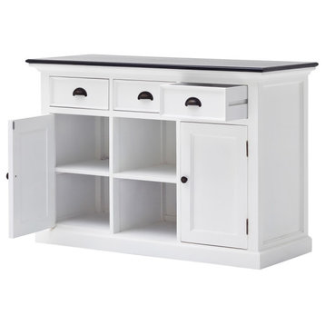 Modern Farmhouse Black and White Large Accent Cabinet