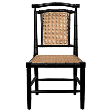 Tabitha Bamboo Side Chair, Hand Rubbed Black Set of 2