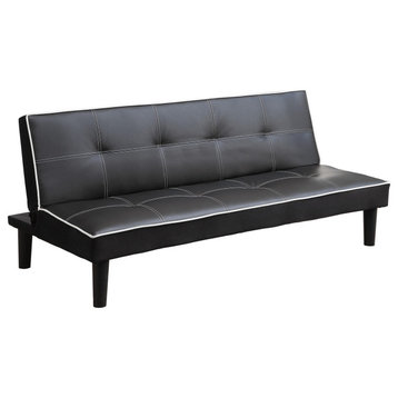 Upholstered Sofa Bed with Tufted, Black