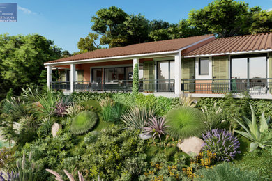 Cette image montre une façade de maison design.