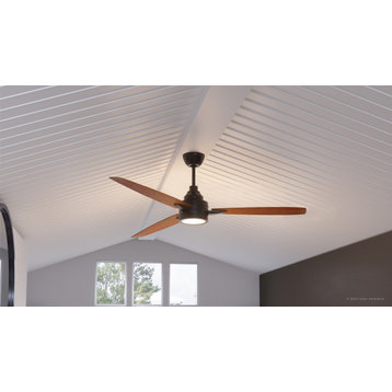Luxury Mid Century Modern  Ceiling Fan, Olde Bronze, UHP9042, Tybee Collection