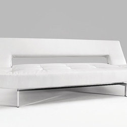 Innovation USA - Wing White Leather Textile Sofa Bed - Futons