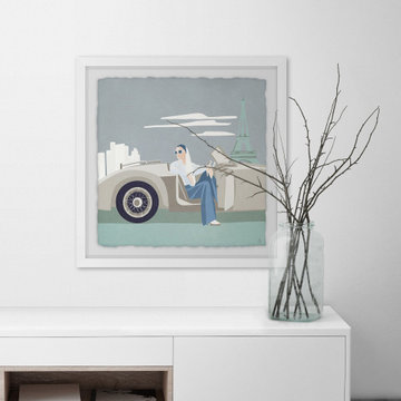 "Paris Road Trip" Framed Painting Print