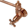 Restoration Wall Mounted Kitchen Faucet, Swing Arm Spout & Cross Handles, Copper