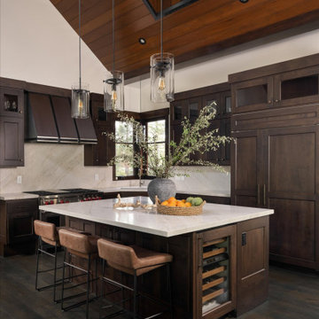 Knotty Alder Cabinets & Taj Mahal Quartzite