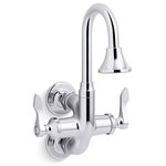 Kohler - Kohler Triton Bowe Cannock 12GPM Service Sink Faucet, Polished Chrome - Defined by a sleek, contemporary curved profile, Triton Bowe faucets deliver solid brass construction at an exceptional value. This Triton Bowe Cannock service sink faucet features vertical wall-mounted installation, two lever handles with red/blue indexing, and a gooseneck spout with rosespray.