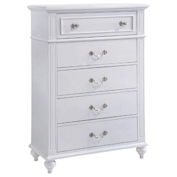 Bowery Hill Modern styled Engineered Wood Chest in White Finish