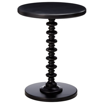 Modern Trendy Round Spindle Table, Black