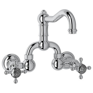 Rohl Acqui 1.2 GPM Wall Mounted Lavatory Faucet, Polished Chrome