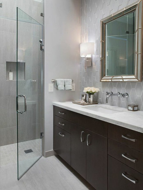  Grey  And White Bathroom  Houzz 