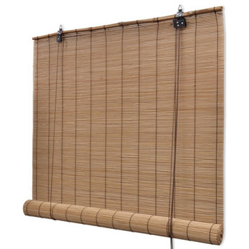vidaXL Brown Bamboo Roller Blinds 31.5"x63" Outdoor Roll Up Privacy Protection
