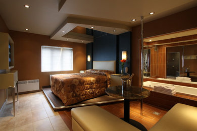 Example of a trendy bedroom design in Montreal