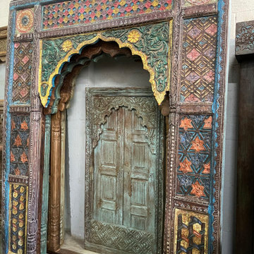 Rustic Carved Barn Doors
