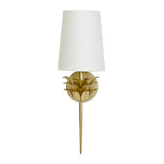 Worlds Away Delilah 1-Arm Sconce, Gold, White