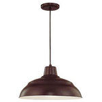 Millennium Lighting - Millennium Lighting RWHC17-ABR R Series - 17" Light Warehouse/Cord Hung - Canopy and 12' Cord IncludedOptional Wire Guard (RWG17-ABR) is available Cord Length: 144.00R Series 17" One Light Warehouse Cord Hung Pendant Architectural Bronze *UL Approved: YES *Energy Star Qualified: n/a  *ADA Certified: n/a  *Number of Lights: Lamp: 1-*Wattage:200w A bulb(s) *Bulb Included:No *Bulb Type:A *Finish Type:Architectural Bronze