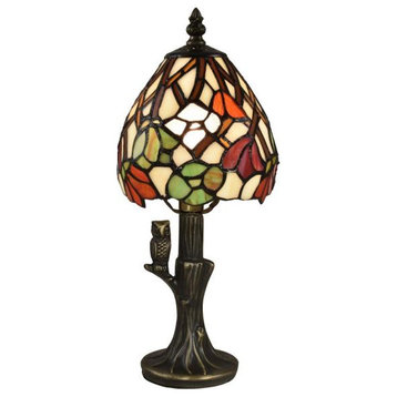 Dale Tiffany TA18346 Owl Garden, 1 Light Accent Lamp, Bronze/Dark Brown