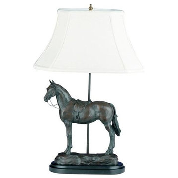 Sculpture Table Lamp Equestrian English Riding Horse Hand Painted