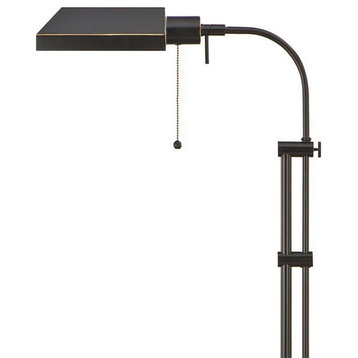 Benzara BM225081 Metal Rectangular Floor Lamp with Adjustable Pole, Black