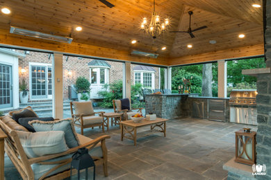 Outdoor Pavilion, Kitchen, Fireplace and Pool