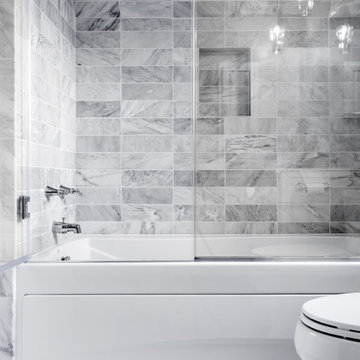 Classic Carrara Marble Master Bathroom