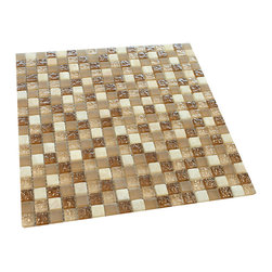 Caramel Nuts with Square Glass Mosaic Tiles - Home Accessories & Decor