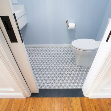 Blue-Gray Mosaic Floor Tile