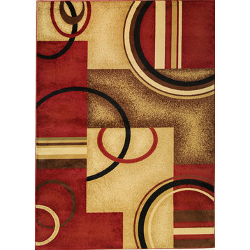 Barclay Arcs & Shapes Red 2'3"x7'3"