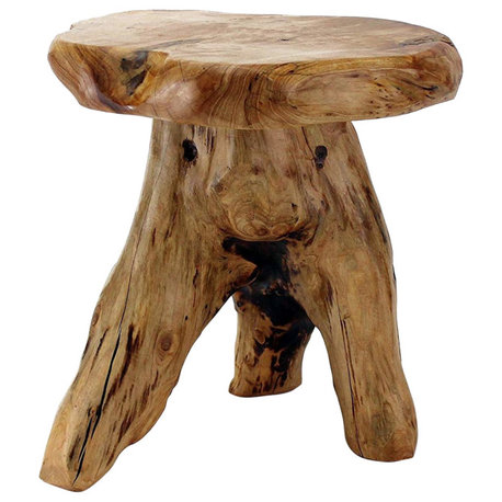 Outdoor/Indoor Wood Stump Mushroom Stool