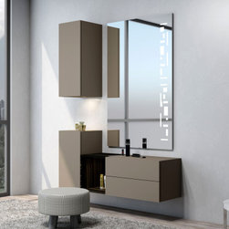 Dressing Table with Custom Storage in Stone Grey Finish by Inspired Elements - Dressing Tables