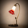 16 High Red/White Pond Lily Mini Lamp