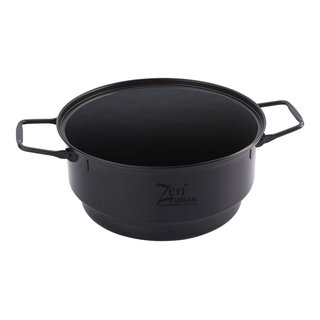 Uniware 5 Quart Non-Stick Aluminum Cooking Sauce Pot with Vented Glass Lid  - Black for sale online