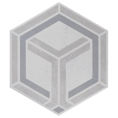 Odda Hex Decor Geo Porcelain Floor and Wall Tile