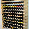 Modular Wine Rack Beechwood 48-144 Bottle Capacity 12 Bottles Across Stackable
