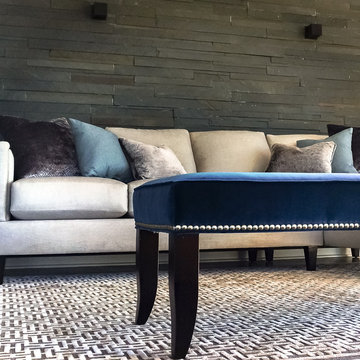 Marina-View Living Room Renovation with Bluestone Rock Wall