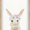 "Bunny Flower Crown" Framed Painting Print, 20x30