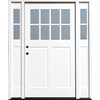 65"x80" White Cottage Ext. Front Door, Right Hand With 9" Sidelites