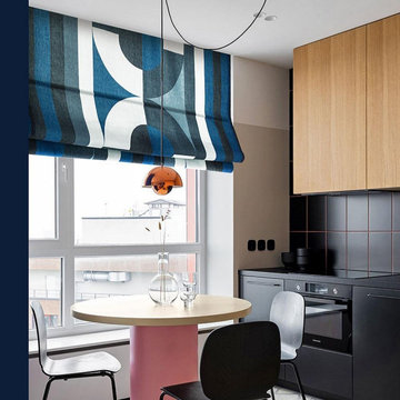 San Francisco Blue Quick Fix Washable Flat Fold Roman Shades, Window Blinds
