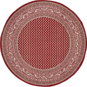 Traditional Wingate 8' Round Rouge Area Rug