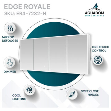 AQUADOM Edge Royale LED Lighted Medicine Cabinet 72"x32"x5"