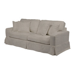 Sunset Trading Americana Sofa - Slip Cover Set Only- Light Gray - Slipcovers And Chair Covers