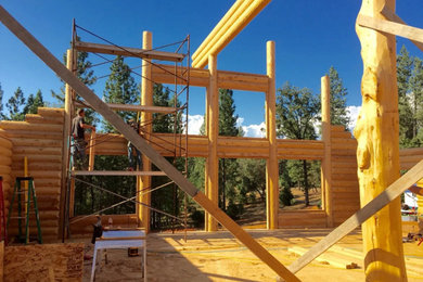 Inspiration for a rustic home design remodel in Charlotte