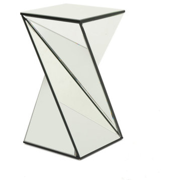GDF Studio Amler Geometrical Mirrored Side Table