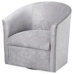 Comfort Pointe - Elizabeth Silver Swivel Chair - The Elizabeth in Silver will be the perfect accent to any room.  The Elizabeth is fun and comfortable with a swivel base for added function.   The luxurious microfiber has the look and feel of velvet without wrinkles or crushing.   Highly durable, surpassing the 50,000 double rub test ensures many years of enjoyment.