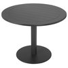 Benzara BM287781 Round Dining Table, Gray Aluminum Frame, Foldable Design