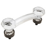 Cosmas - Cosmas 6397ORB-C Oil Rubbed Bronze With Clear Glass Cabinet Cup Pull, Single - High Quality Oil Rubbed Bronze Finish -- Glass: Clear