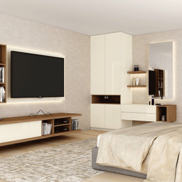 High Gloss Bedroom with Dressing & TV Unit Supplied by Inspired Elements